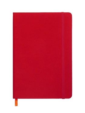 Ежедневник недатированный A5, 140л, клетка, кожзам, на резинке, черный срез, Красный 10536976