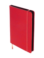 Ежедневник недатированный A5, 140 л, клетка, кожзам, на резинке, черный срез, Красный - Фото 2