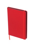 Ежедневник недатированный A5, 140л, клетка, кожзам, на резинке, черный срез, Красный 10536976