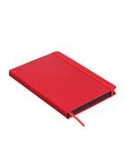 Ежедневник недатированный A5, 140л, клетка, кожзам, на резинке, черный срез, Красный 10536976