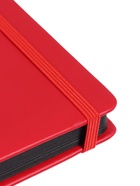 Ежедневник недатированный A5, 140 л, клетка, кожзам, на резинке, черный срез, Красный - Фото 5