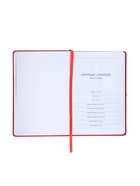 Ежедневник недатированный A5, 140л, клетка, кожзам, на резинке, черный срез, Красный 10536976