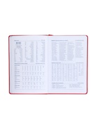 Ежедневник недатированный A5, 140л, клетка, кожзам, на резинке, черный срез, Красный 10536976