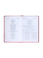 Ежедневник недатированный A5, 140 л, клетка, кожзам, на резинке, черный срез, Красный - Фото 9