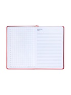 Ежедневник недатированный A5, 140 л, клетка, кожзам, на резинке, черный срез, Красный - Фото 10