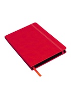 Ежедневник недатированный A5, 140 л, клетка, кожзам, на резинке, черный срез, Красный - Фото 3