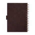 Ежедневник недатированный А5, 80 листов, в клетку, на гребне, обложка кожзам, с хлястиком, коричневый 10536978