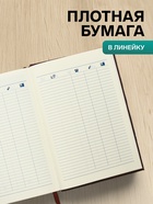 Ежедневник полудатированный «Крокодил», А5, 192 листа, с линейкой, обложка из искусственной кожи, золотой срез, коричневый - Фото 3