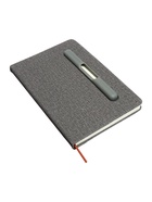 Ежедневник недатированный A5, 96 листов, с держателем для телефона/планшета/ручки, серый - Фото 5