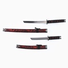 Макет оружия «Сувенирные катаны на подставке 2в1. Красный дракон на чёрном», подарочный набор, ножны кожзам, 47 см; 70 см - Фото 3