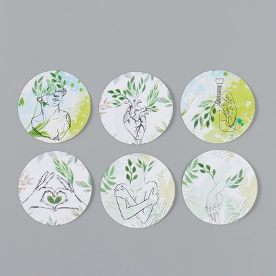 Набор наклеек для декора «Арт Узор. Акварель. Растения», в рулоне, бумага, d=2.5 см, 252 шт.