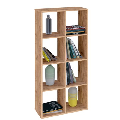 Стеллаж кубический Polini Home Smart, 8 секций, 698×290×1420 мм, цвет дуб крафт золотой