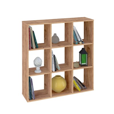 Стеллаж кубический Polini Home Smart, 9 секций, 1037×290×1069 мм, цвет дуб крафт золотой