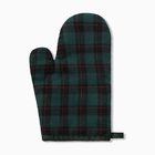 Варежка-прихв. Этель Клетка цв.зеленый 26*16см, 100%п/э - фото 25545797