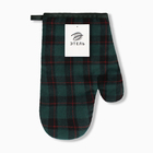 Варежка-прихв. Этель Клетка цв.зеленый 26*16см, 100%п/э - фото 25545799