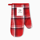 Варежка-прихв. Этель Клетка цв.красный 26*16см, 100%п/э - фото 25545812