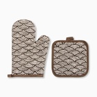 Кухонный набор Этель «Узор», прихватка 17×17 см, варежка-прихватка 26×16 см,100% п/э - Фото 3