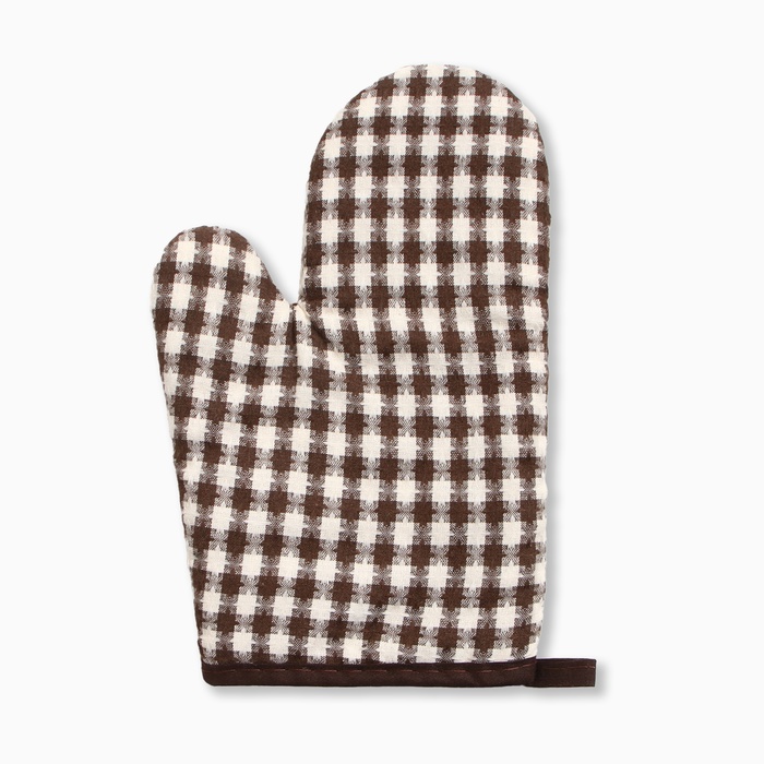 Варежка - прихватка «Этель. Мозаика», 26×16 см, коричневая - Фото 1