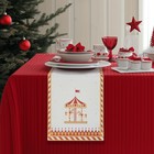 Дорожка новогодняя на стол Доляна «Парк аттракционов», сервировочная, 180×30 см, белая - Фото 1