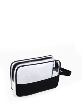 Косметичка на молнии, с ручкой, цвет чёрный