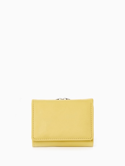 Кошелёк женский на кнопке, 10.5×3×8.5 см, однотонный, жёлтый