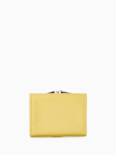 Кошелёк женский на кнопке, 10.5×3×8.5 см, однотонный, жёлтый