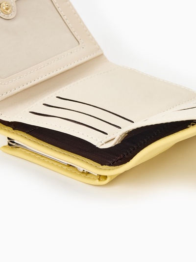 Кошелёк женский на кнопке, 10.5×3×8.5 см, однотонный, жёлтый