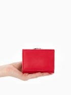 Кошелёк женский на кнопке, 10.5×3×8.5 см, однотонный, красный - Фото 2