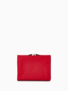 Кошелёк женский на кнопке, 10.5×3×8.5 см, однотонный, красный - Фото 8