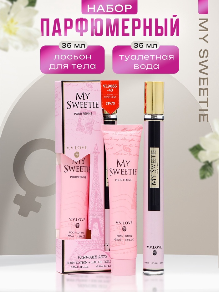 

Парфюмерный набор женский My Sweetie: Туалетная вода, 35мл + Лосьон для тела, 35мл