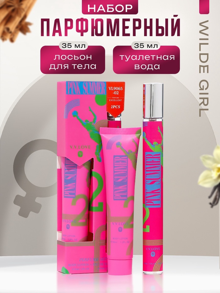 

Парфюмерный набор женский PINK SUMMER: Туалетная вода, 35мл + Лосьон для тела, 35мл