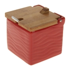 Банка для сыпучих продуктов 1 л "Акцент" 16х11х11 см, цвет красный - Фото 1