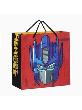 Пакет подарочный крафт Autobot Heroes, 22×22×11 см, Трансформеры