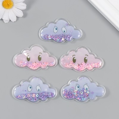 Шейкер для творчества PVC «Облачко», с глиттером, 4×6.5 см, МИКС