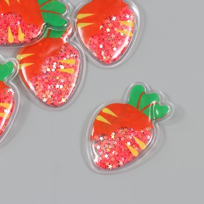 Шейкер для творчества PVC «Морковка», с глиттером, 5.5×4 см