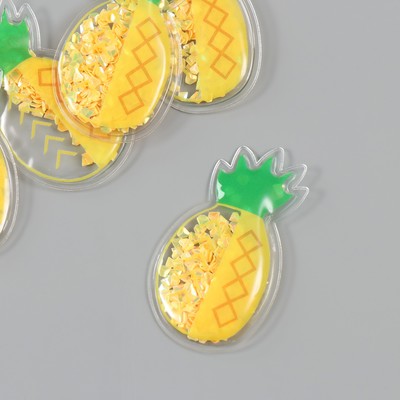 Шейкер для творчества PVC «Ананасик», с глиттером, 6×3.7 см