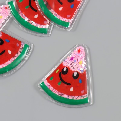 Шейкер для творчества PVC «Кусочек арбузика», с глиттером, 5.5×5 см
