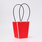 Сумка для цветов красная влагостойкая, 17×17 - 11.5×11.5 - 20 см 10 - Фото 3