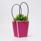 Сумка для цветов пудра влагостойкая, 17×17 - 11.5×11.5 - 20 см 12 - Фото 2