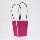 Сумка для цветов пудра влагостойкая, 17×17 - 11.5×11.5 - 20 см 12 - Фото 3