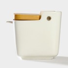 Банка для сыпучих продуктов BellaTenero, 280 мл, 9×9.5 см, с ложкой, бамбуковая крышка, фарфор, белая - Фото 5