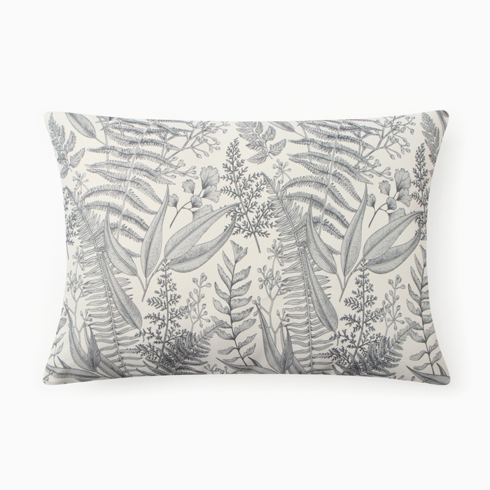 Подушка декоративная «Этель. Листва», 40×60 см, серая - Фото 1