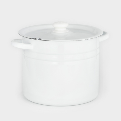 УЦЕНКА Кастрюля эмалированная цилиндрическая, 9 л, светлая МИКС