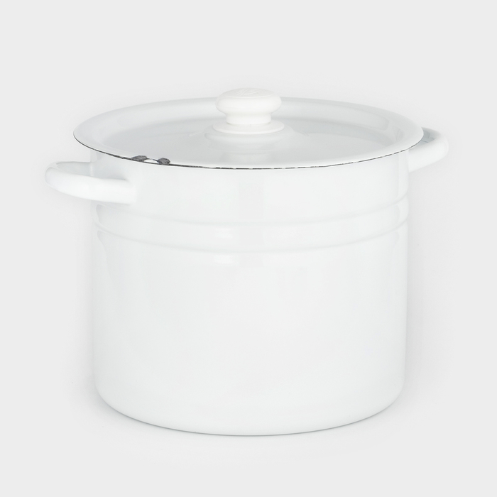 УЦЕНКА Кастрюля эмалированная цилиндрическая, 9 л, светлая МИКС - Фото 1