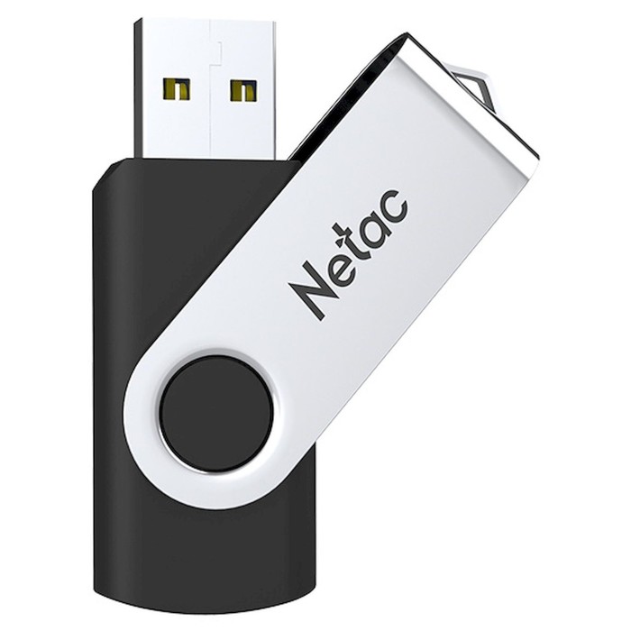 Флешка Netac 64GB U505 NT03U505N-064G-20BK USB2.0 черный/серебристый - фото 51661925