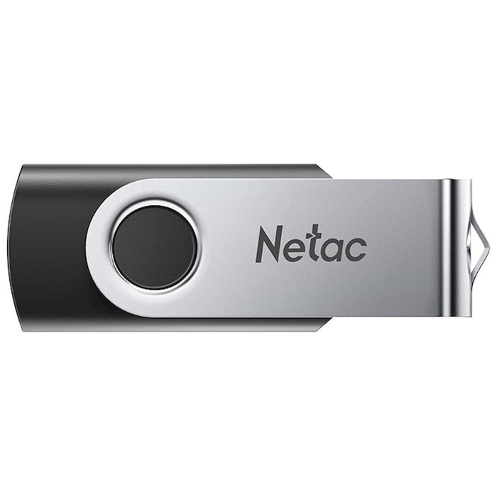 Флешка Netac 64GB U505 NT03U505N-064G-20BK USB2.0 черный/серебристый - фото 51661926