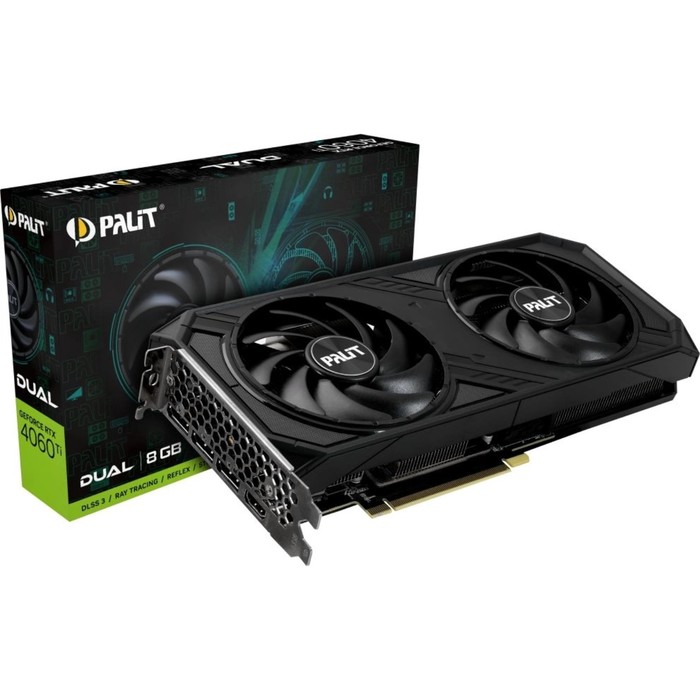 Видеокарта Palit PCI-E 4.0 RTX4060Ti DUAL NVIDIA GeForce RTX 4060TI 8Gb 128bit GDDR6 2310/1   107806 - фото 51661951