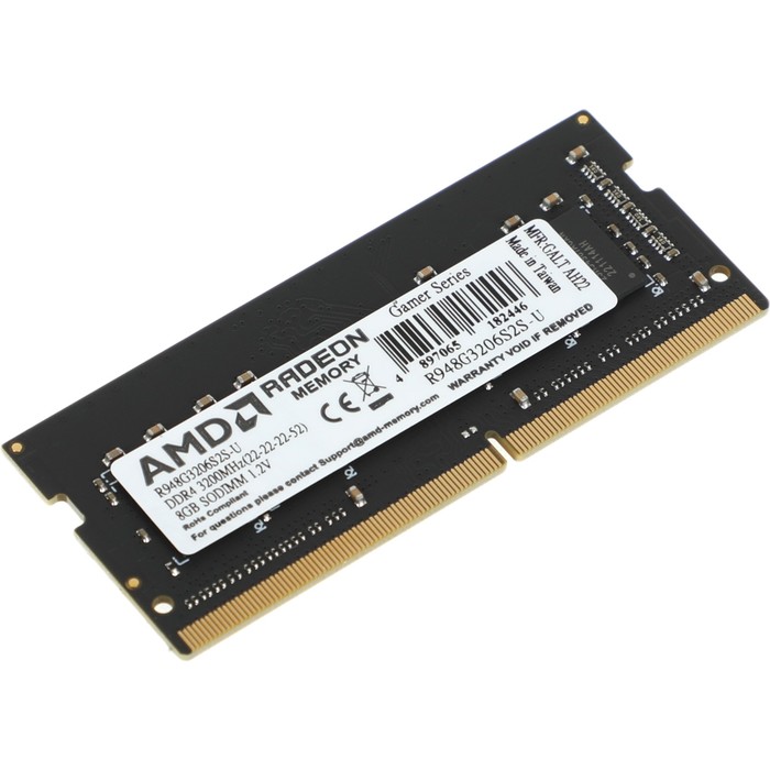 Память DDR4 8GB 3200MHz AMD R948G3206S2S-U Radeon R9 Gamer Series RTL PC4-25600 CL22 SO-DIM   107806 - фото 51662056