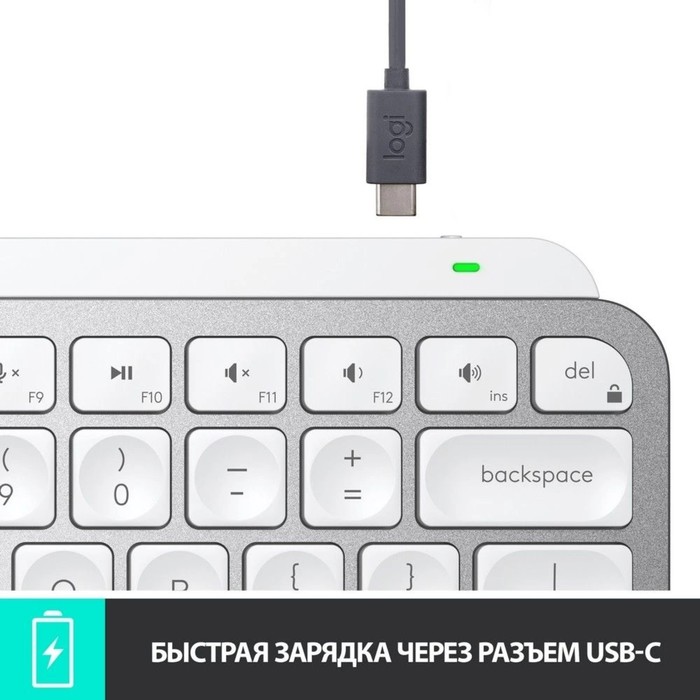 Клавиатура Logitech MX Keys Mini серебристый/белый USB беспроводная BT/Radio LED (920-01049   107807 - фото 51662186