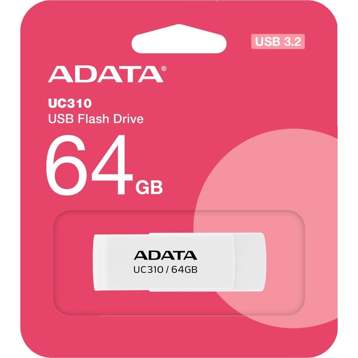 Флешка A-Data 64GB UC310 UC310-64G-RWH USB3.2 белый - фото 51662311